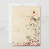 Einladung zur Hochzeit Vintager Roter Vögel (Rückseite)