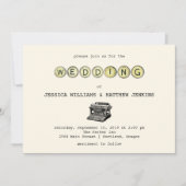 Einladung zur Hochzeit Vintager Schreibmaschine (Vorderseite)