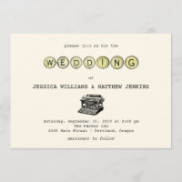 Einladung zur Hochzeit Vintager Schreibmaschine