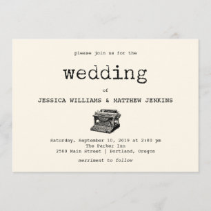 Einladung zur Hochzeit Vintager Schriften und Text