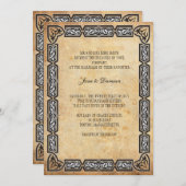 Einladung zur Hochzeit Vintager schwarzer Blütenra (Vorne/Hinten)