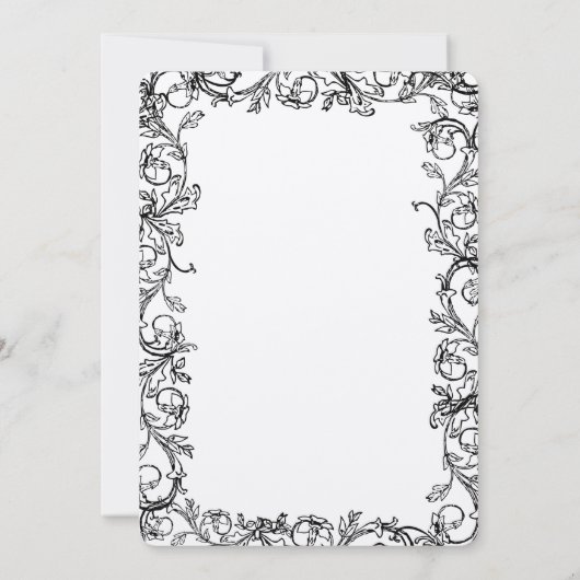 Einladung zur Hochzeit Vintager Weintrauben (Rückseite)