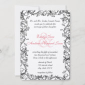 Einladung zur Hochzeit Vintager Weintrauben (Vorderseite)