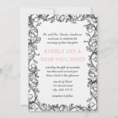 Einladung zur Hochzeit Vintager Weintrauben (Vorderseite)