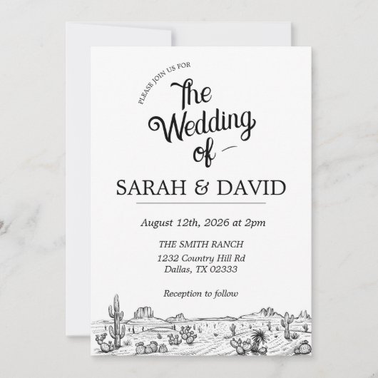 Einladung zur Hochzeit Vintager Western (Vorderseite)