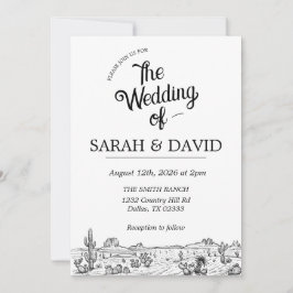 Einladung zur Hochzeit Vintager Western