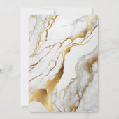 Einladung zur Hochzeit von abstraktem Gold und wei (Rückseite)