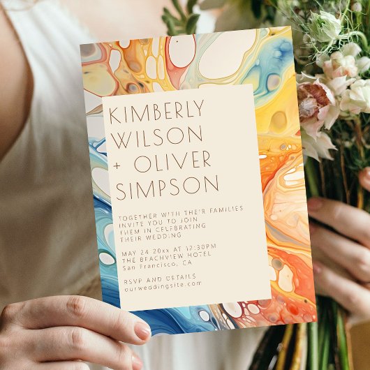 Einladung zur Hochzeit von Abstrakten Meereswellen