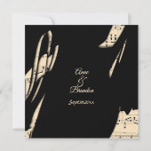 Einladung zur Hochzeit von abstrakten Schwarz-Pfir (Rückseite)