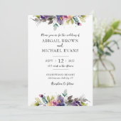 Einladung zur Hochzeit von abstrakten Wasserfarben (Stehend Vorderseite)