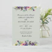 Einladung zur Hochzeit von abstrakten Wasserfarben (Stehend Vorderseite)