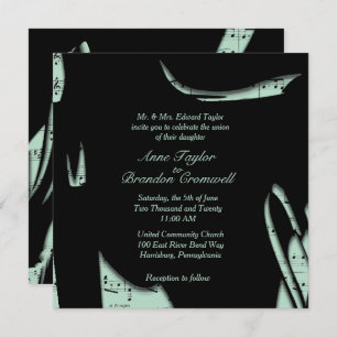 Einladung zur Hochzeit von abstrakter Schwarz-Minz