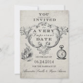 Einladung zur Hochzeit von Alicen im Wunderland (Vorderseite)