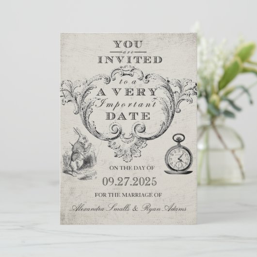 Einladung zur Hochzeit von Alicen im Wunderland (Stehend Vorderseite)