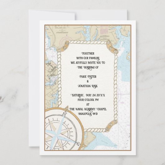 Einladung zur Hochzeit von Annapolis MD (Vorderseite)