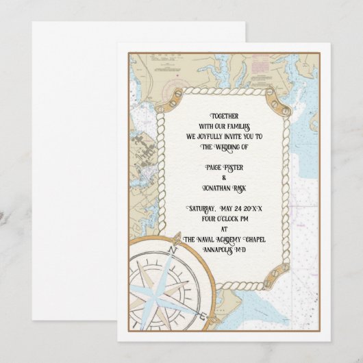 Einladung zur Hochzeit von Annapolis MD (Vorne/Hinten)