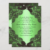 Einladung zur Hochzeit von Apple Green und Black L (Vorne/Hinten)