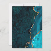 Einladung zur Hochzeit von aquamarin- und Goldmarm (Rückseite)