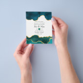 Einladung zur Hochzeit von aquamarinen und Gold Ge Flyer (Gruppe)