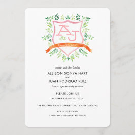 Einladung zur Hochzeit von Aquarellen mit Wappen M