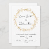 Einladung zur Hochzeit von Biege und White Card (Vorne/Hinten)