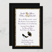 Einladung zur Hochzeit von Black and Gold (Vorne/Hinten)