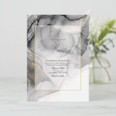 Einladung zur Hochzeit von Black and Gold Alcohol (Stehend Vorderseite)