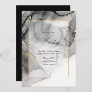 Einladung zur Hochzeit von Black and Gold Alcohol