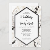 Einladung zur Hochzeit von Black Boho (Vorne/Hinten)