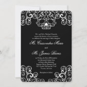 Einladung zur Hochzeit von Black Extravagant Lace (Vorderseite)