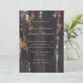 Einladung zur Hochzeit von Black Glitzer (Stehend Vorderseite)