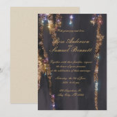 Einladung zur Hochzeit von Black Glitzer (Vorne/Hinten)