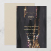 Einladung zur Hochzeit von Black Glitzer (Vorne/Hinten)