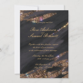 Einladung zur Hochzeit von Black Glitzer