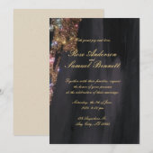 Einladung zur Hochzeit von Black Glitzer (Vorne/Hinten)