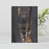 Einladung zur Hochzeit von Black Glitzer (Stehend Vorderseite)