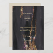 Einladung zur Hochzeit von Black Glitzer (Vorne/Hinten)