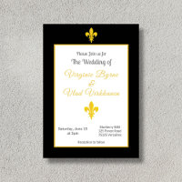 Einladung zur Hochzeit von Black & Gold-Lilie