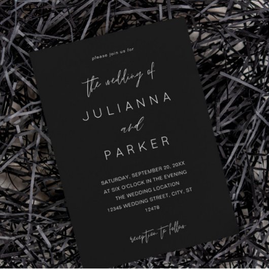 Einladung zur Hochzeit von Black MOD Calligraphy