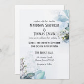 Einladung zur Hochzeit von Blauer Flora (Vorne/Hinten)