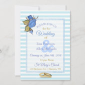 Einladung zur Hochzeit von Blauer Flora (Vorderseite)