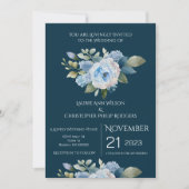 Einladung zur Hochzeit von Blauer Flora (Vorderseite)