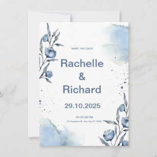 Einladung zur Hochzeit von Blauer Flora