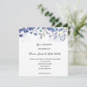 Einladung zur Hochzeit von Blauer Flora (Stehend Vorderseite)