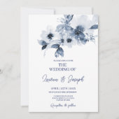 Einladung zur Hochzeit von Blauer Flora (Vorderseite)