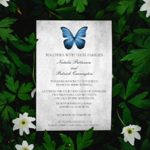 Einladung zur Hochzeit von Blauschmetterlingen
