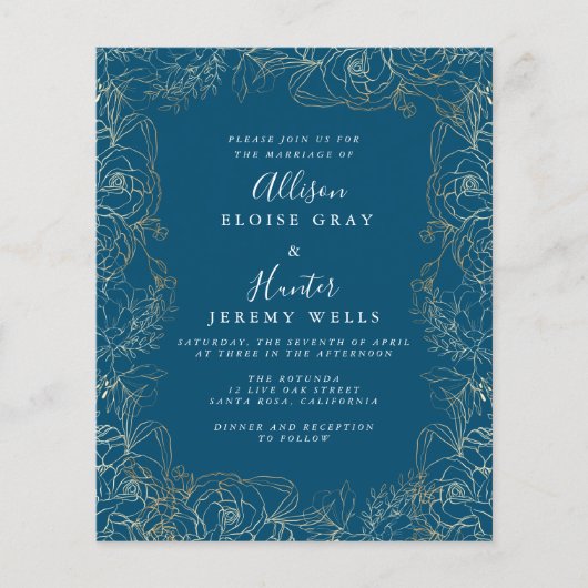 Einladung zur Hochzeit von Blumengold Flyer (Vorne)