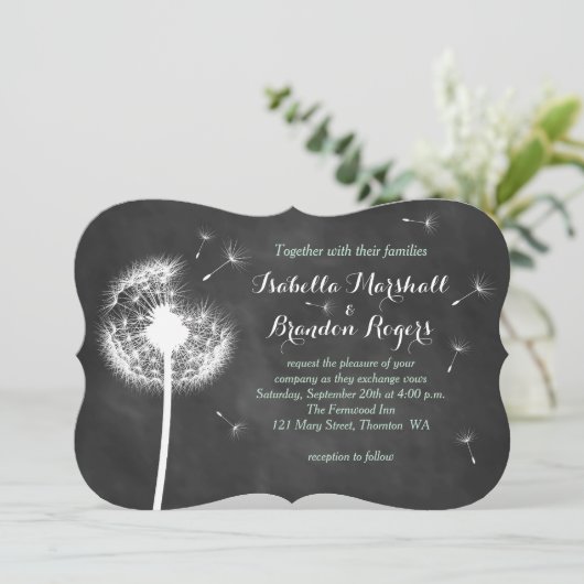 Einladung zur Hochzeit von Blumenkohl (Minze) (Stehend Vorderseite)