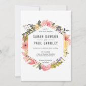 Einladung zur Hochzeit von Blumenrahmen (Vorderseite)