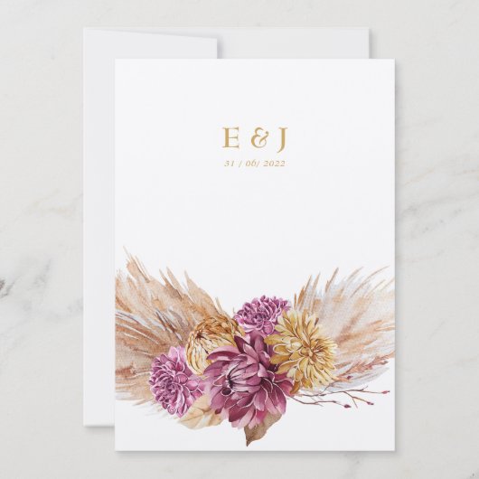 Einladung zur Hochzeit von Bohemischen Fall Burgun (Rückseite)